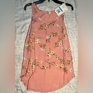 Pink floral tank top